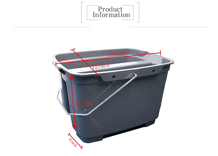 Commercial Double Pail Plastic Bucket with Handle 19 Quart