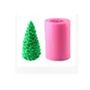3D Christmas Tree Cylinder Candle Silicone Molds For Home Party