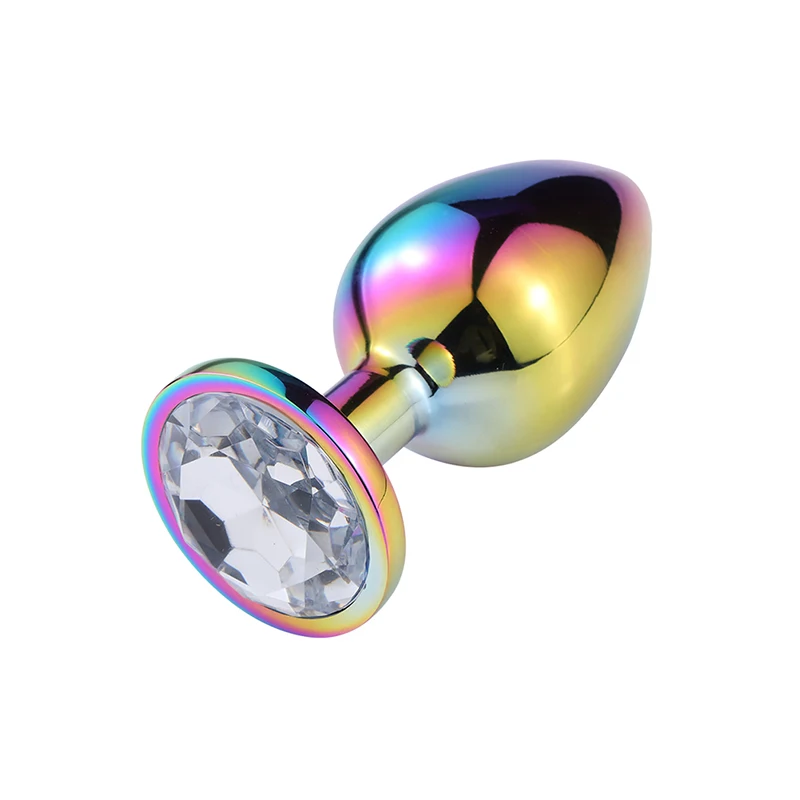 Анальная пробка Evolved Rainbow Metal S с радужным кристаллом, разноцветная EN-BP-8546-2 - Evolved - Анальные пробки со стразами - Купить