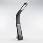 Modern leather swan multifunction led desk lamp with clock and thermometer