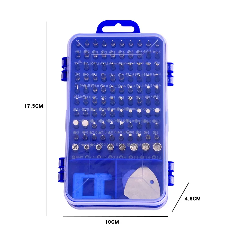 Precision Screwdriver Set with Torx Mini Gamebit Bits Tri-wing 110 in 1 tool tools repair box Hardware Repair, Blue