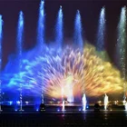 Water movie screen fountain laser water show