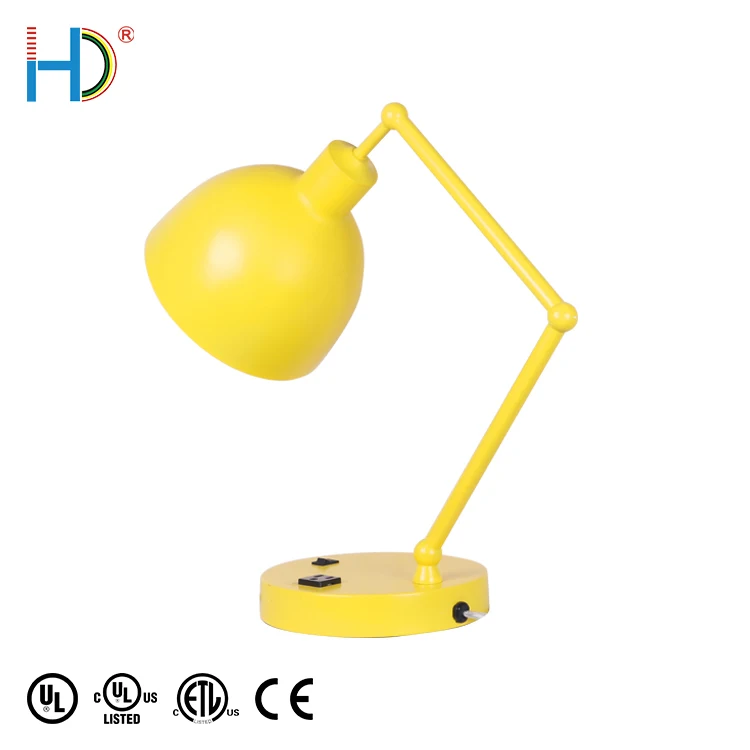 Made In China Design Cheap Classic Luxury Vintage Hote Decorate Restaurant Bankers Yellow Lamp Shades Table Lamp With Base