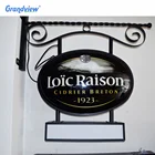 shop door electric sign board wall mount advertising display led illuminate acrylic outdoor light box signs
