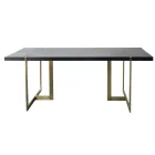 Metal Table Metal Base Dining Table Modern Design Oak Luxury Square Wood Metal Base Dining Table