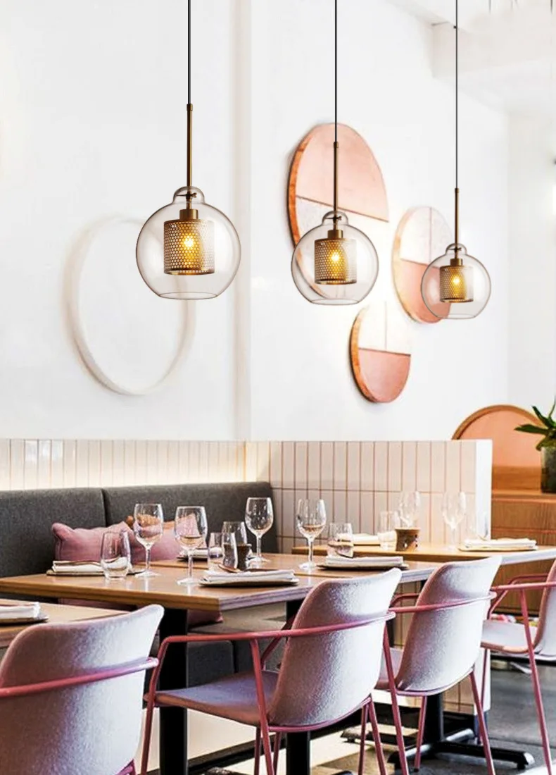 Zhongshan guzhen lighting factory designer hotel kitchen glass single pendant lighting