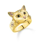 Zircons Ring Zircon Good Quality Ring Gemnel Women 18k Gold Plated Multicolor Zircons Handmade Cat Head Ring