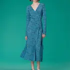Women Wholesale Clothing Printed Sleeve Causal Boho Wrap Maxi Long Women sexy V neck evening Dresses Summer