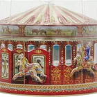 Embossing promotional gift metal box large food storage round carousel tin can for cookies chocolate candy