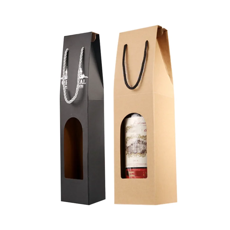 black/red/yellow premium gift wine luxury bottle packaging box