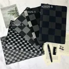 Fashion custom design winter men's scarf dark black and white gray striped plaid scarf