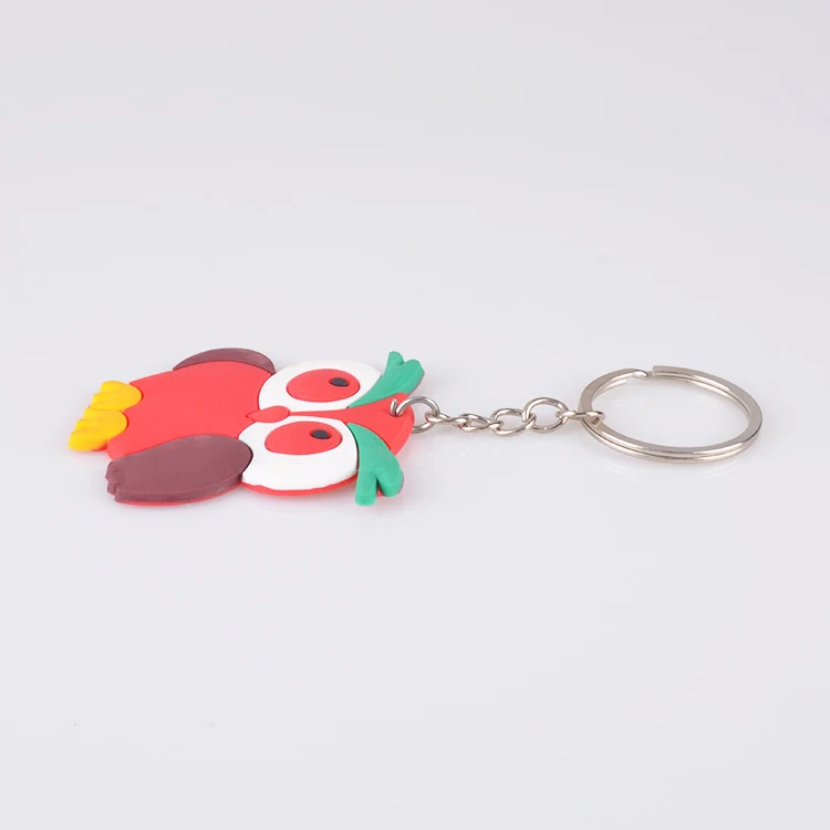cartoon owl 3d soft pvc rubber keychains for promotion gift