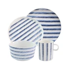 Good quality European ceramic fine bone china dinnerware sets porcelain tableware cheap geometric pattern