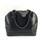 Custom Best Selling Fashion Ladies Big Black Handles PU Leather Handbags
