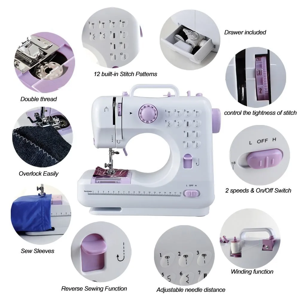 Zogift Yiwu  2019 Electric Mini Portable Handheld Domestic Button Sewing Machine Industrial
