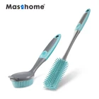 Masthome 2pcs TPR silicone bottle table kitchen cleaning tools dish washing scrubber brush for household cleaning brush