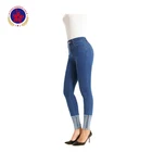 Custom Women Jeans Wholesale High-elastic Breathable Mid Waist Denim Pants