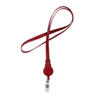 black genuine leather retractable reels key chains lanyards neck straps band for id badge holder