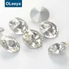 Factory prices crystal color Rivoli shape 8mm 10mm machine cut glass stones ab crystal beads for wedding dress
