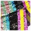 New Custom-made Embroidery Reversible Multi Color Stripe Fish Scale Sequin Fabric