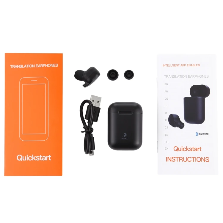 PKO-BTM223 Bluetooth 5.0 Smart Bluetooth Earphone with Magnetic Charging Box, Support Multi-language Translation & Call & Siri - ANKUX.COM