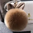 Ball Rabbit Scarves Faux Fur Ball Cute Rabbit Ear Plush Ball Key Chain Hanging Bag Jewelry Factory Direct Sales