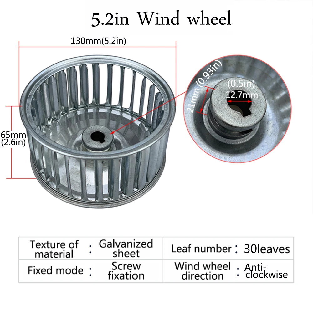 Fornecedor de impulsor eólico de folha galvanizada com roda de ventilador centrífugo multi-asa de 3-12 polegadas