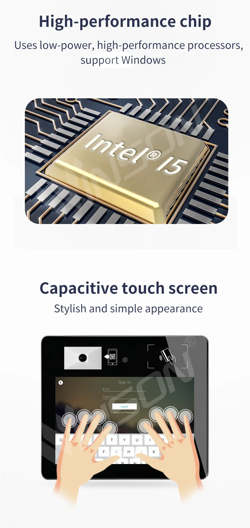 Winson 10.1 Inch Win10 4G RAM + 64G ROM Supermarket Price Checker/POS Terminal with HD Camera