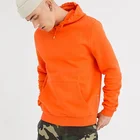High quality kangaroo pocket mens 80/20 hoodies in orange with silver side zips