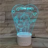 Ideal Valentine's Gift Newest LED Night Light Romantic I Love You 3D Illusion Lamp Wireless Speaker Nightlight For Couples