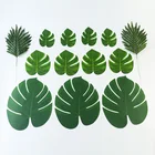 Jungle Beach Theme Pinrui Party Decoration Faux Safari table Leaves 60 Pcs Artificial Tropical Palm Leaves for Hawaiian