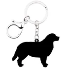 Animals Black Series Laser Cutting Acrylic Keychain Bag Pendant Car Keyring