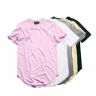simple hip-hop style curved t shirts for men