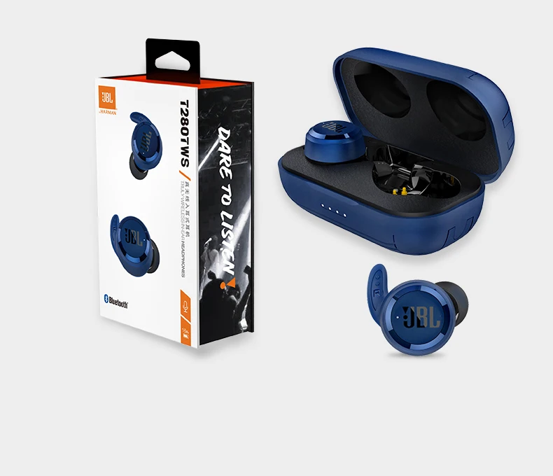 JBL T280TWS In Ear Wireless Bluetooth V5.0 Earphone Sport IPX5 Waterproof Stereo Music Dynamic Earphone with Charge Box - ANKUX.COM