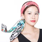 Wholesale Summer Holiday Skinny Head Scarf Paisley Pure Digital Printed Twill Silk Scarf