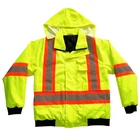Hi Vis waterproof breathable reflective safety clothing, mens security custom reflective safety jacket