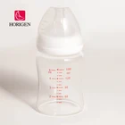 OEM 流通サービス工場出荷時の価格ベビー哺乳瓶 150 ミリリットルホウケイ酸ガラス食品グレードシリコーン母乳ボトル