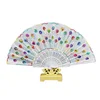 Hot sale wholesale plastic white cloth fold hand fan
