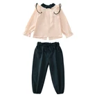 Clothes 2020 New Girl Sleeve Bamboo Knot Cotton Long Sleeve Pants Suit Cute Girl Wear Clothes Bulk Wholesale Clothing