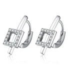 popular beautiful 925 sterling silver 3a cubic zirconia earrings hoop channel for girls