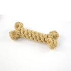Eco-Friendly Puppy Dog Chew Toy Custom Cleaning Tooth Double Knot Cotton Rope Braided Bone Shape Puppy Chew Pet Dog Toy