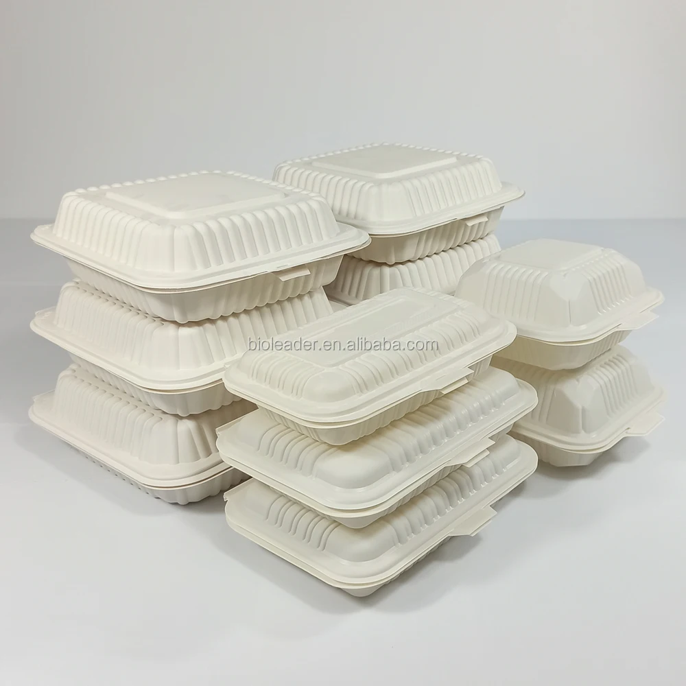 Degradable disposable plastic corn starch Bento clam shell lunch box