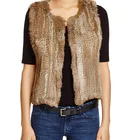 Raw Rabbit Fur Rabbit Fur Best Seller Europe Girls Short Rabbit Fur Gilet Rabbit Fur Woman Gilet