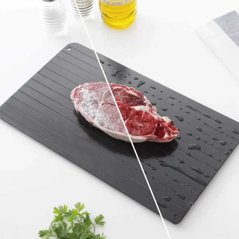 Large Quick Miracle Non Stick Fast Thaw Defrost Frozen Food Meat Defrosting Tray Pad
