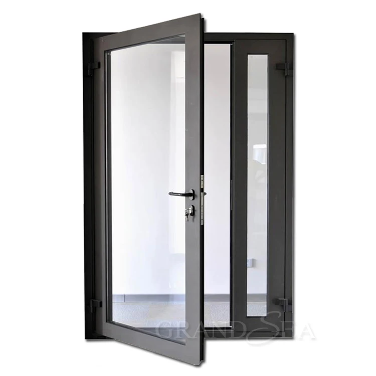aluminum alloy exterior door outside door dark tinted glass door