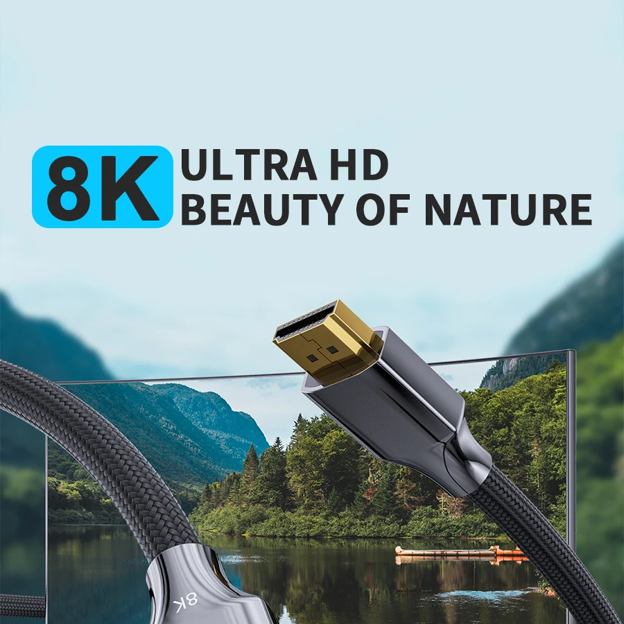Bulk 8K HDMI Cable Braided 3M 8K 60Hz 4K 3D Ultra HD Video Audio HDMI Cable