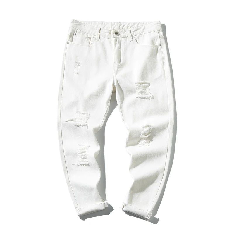 white damage jeans for men