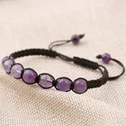 natural purple stone religious braid prayer bead faith jewelry bracelet