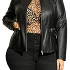 Leather Jacket Jackets Leather Top Quality Custom Women Faux Leather Biker Jacket Plus Size PU Jackets