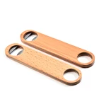 Customized logo cap bottle opener engraved blank wood beer opener
